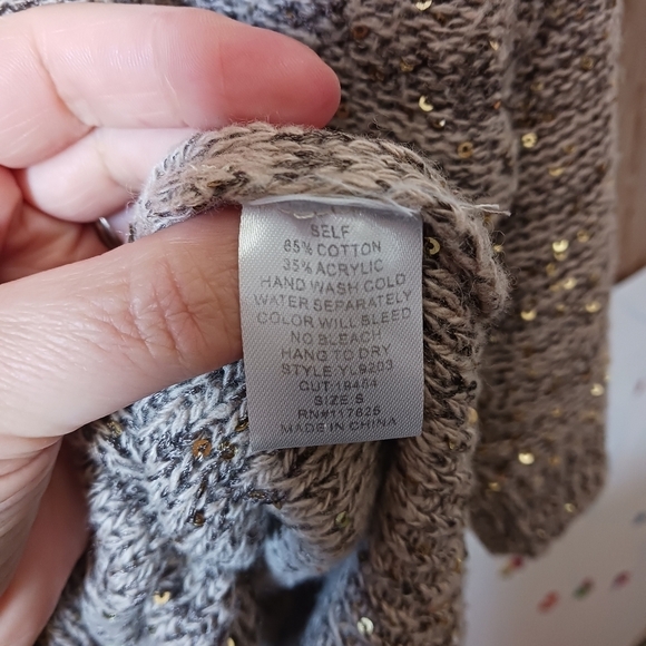 YA Los Angles Gold Sequin Sweater Christmas Holiday New Year - Picture 5 of 7